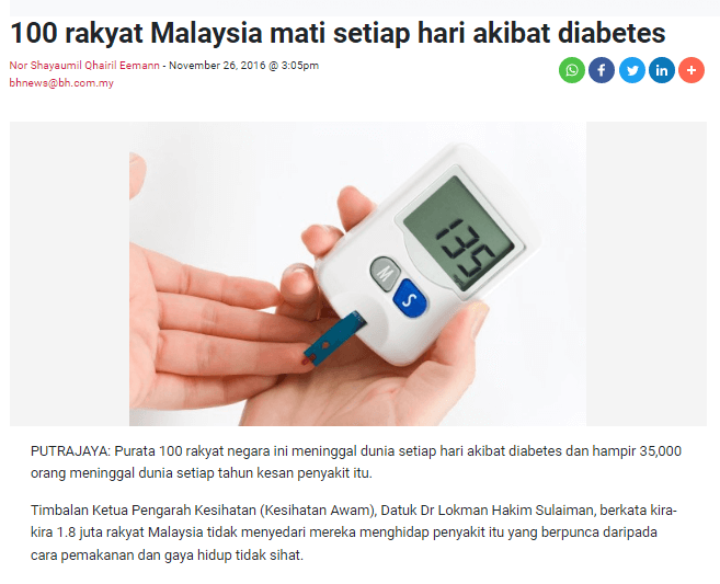 Kematian akibat diabetes