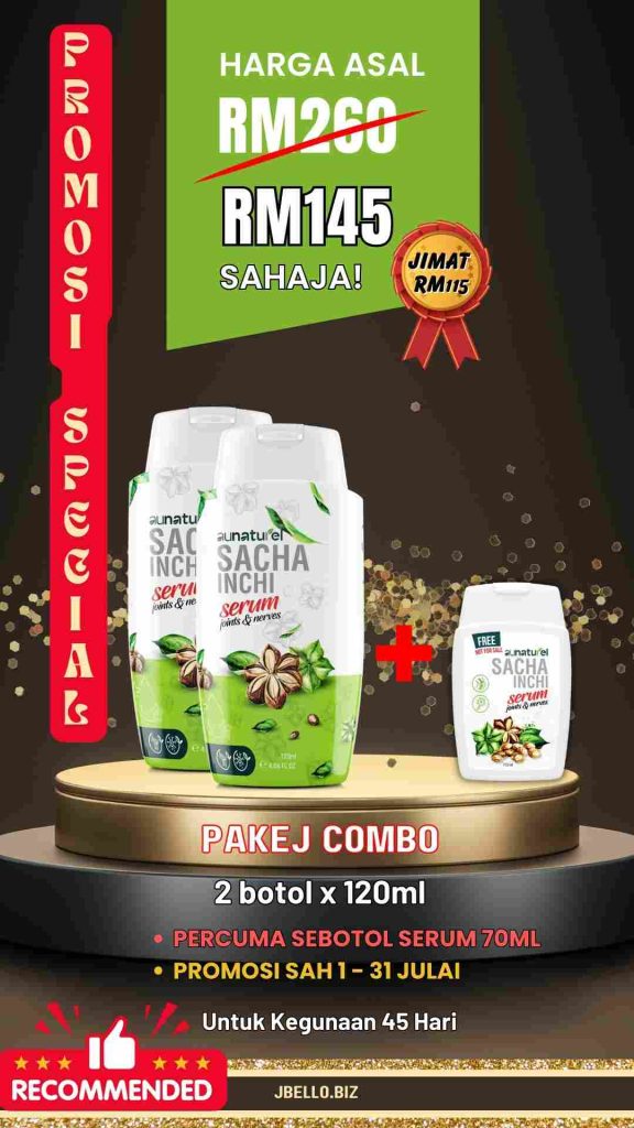 Promo Serum Sacha Inchi Aunaturel Pakej Combo Bulan Julai