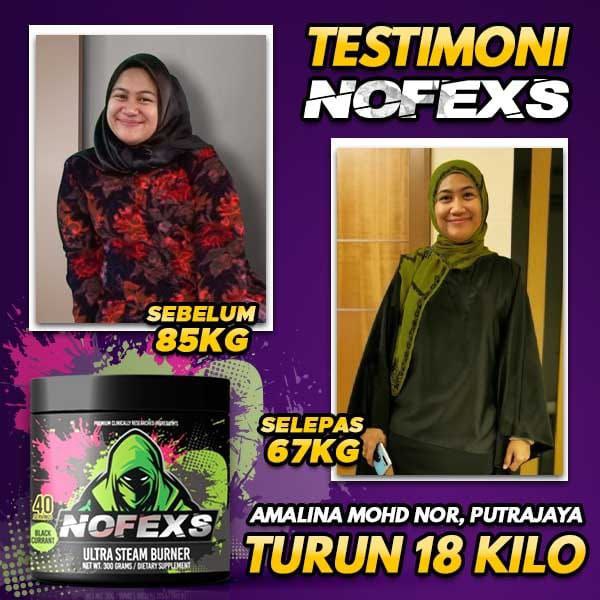 Testimoni Pengguna Nofexs amalina Mohd Nor Turun 18 kilo