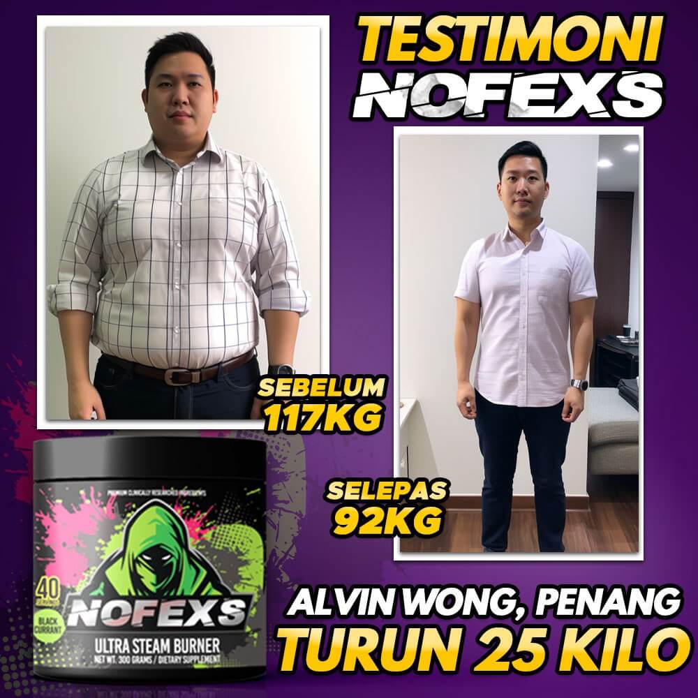 Testimoni Pengguna Nofexs Alvin Wong Hilang Lemak 25 Kilo
