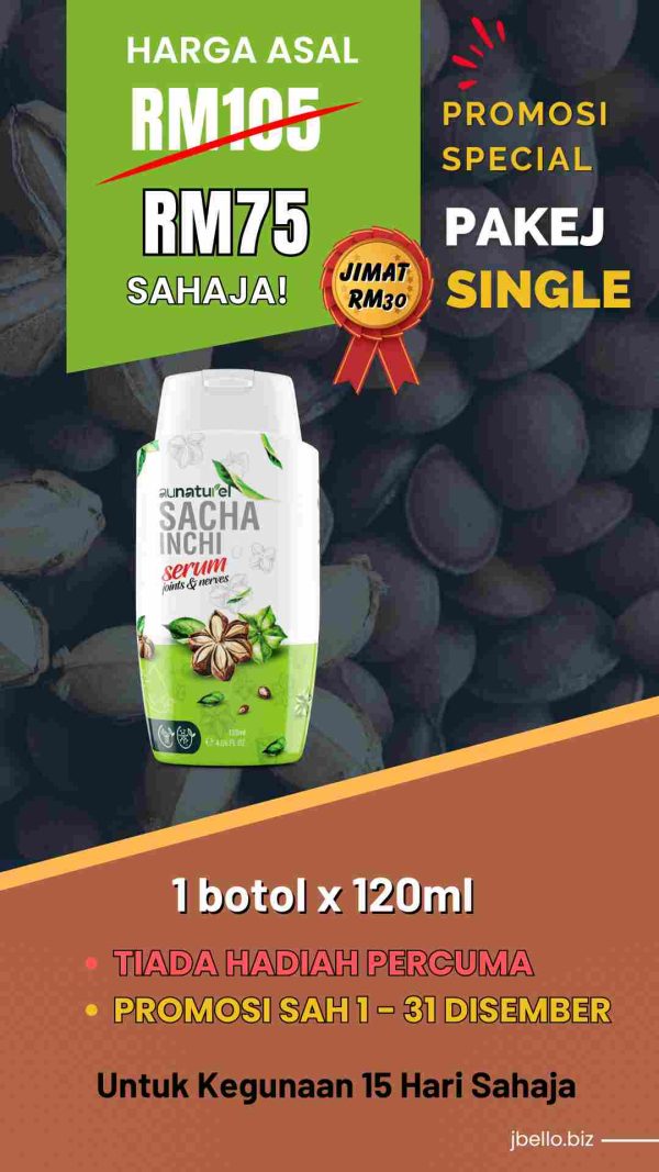 Harga promosi Serum Sacha Inchi Aunaturel Pakej Single Bulan Disember (1)